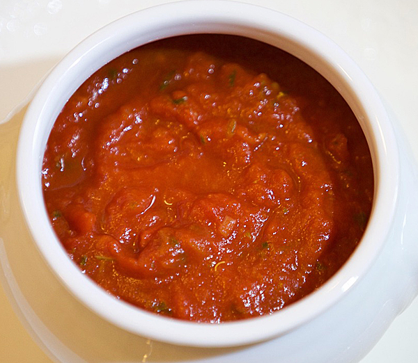 bowl of tomato sauce