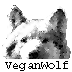 veganwolf logo, wolf face