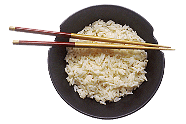 rice and chop sticks bowl
