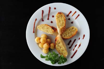 garlic toast on a plate