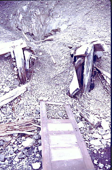 caved in building by mine in Kennicott wrangell st elias national park Alaska