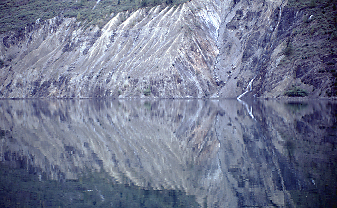 jagged hills reflection in alaska