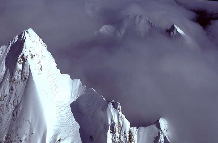 aerial in alaska mountain peaks