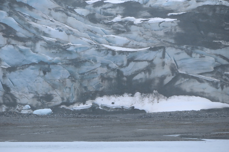 Light blue and white glacier face in Alaska