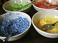 food colored coconut